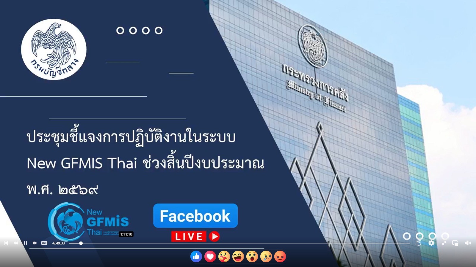ร่วมการประชุมชี้แจงการปฏิบัติงานในระบบ New GFMIS Thai ช่วงสิ้นปีงบประมาณ พ.ศ. 2569